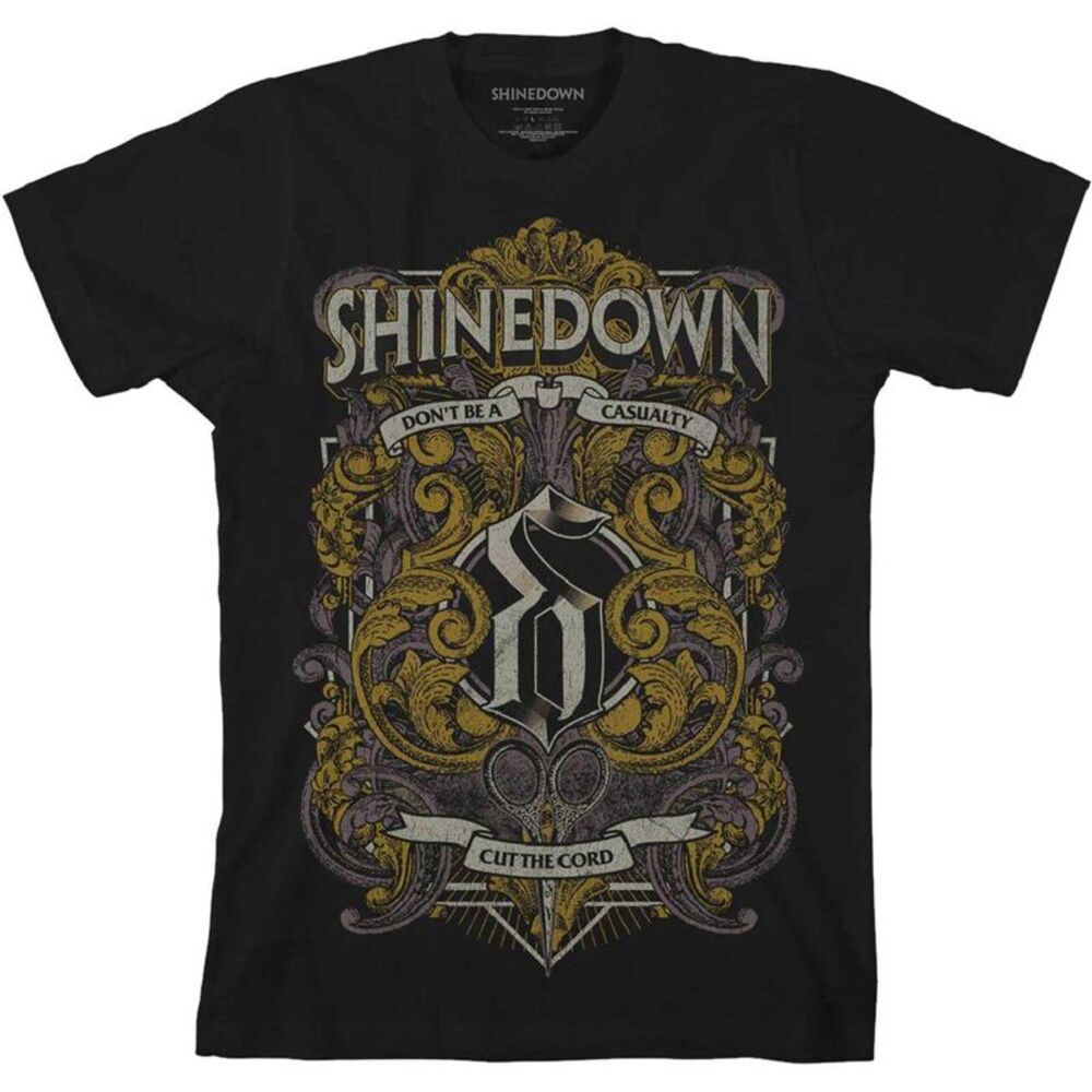 Shinedown Unisex Adult Ornamental Scissors Cotton T-Shirt / Black